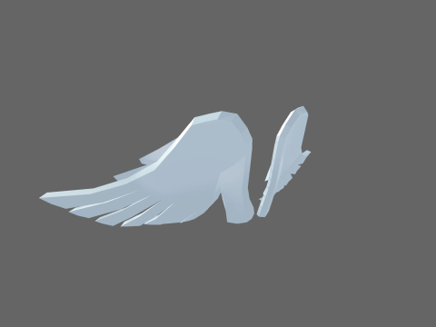 Low Poly Casual Angel Wing 3D Модель