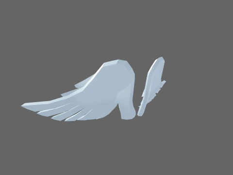 Low Poly Casual Angel Wing 3D Model