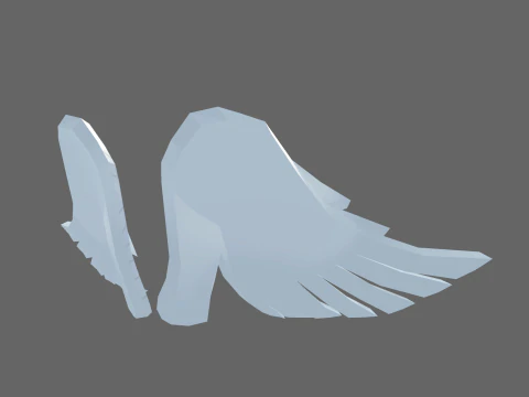 Low Poly Casual Angel Wing 3D Model