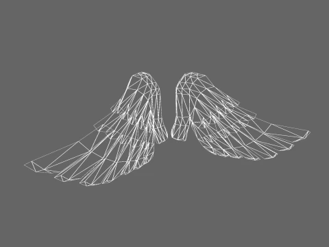 Low Poly Casual Angel Wing 3D Model