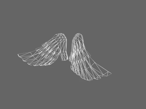 Low Poly Casual Angel Wing 3D Model