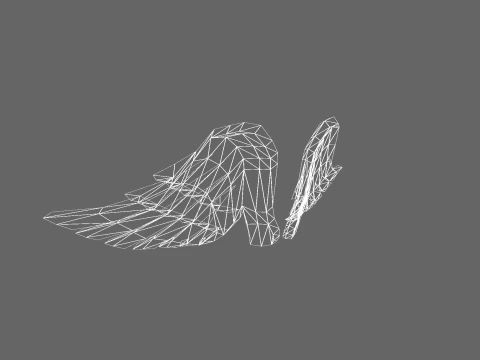 Low Poly Casual Angel Wing 3D Model