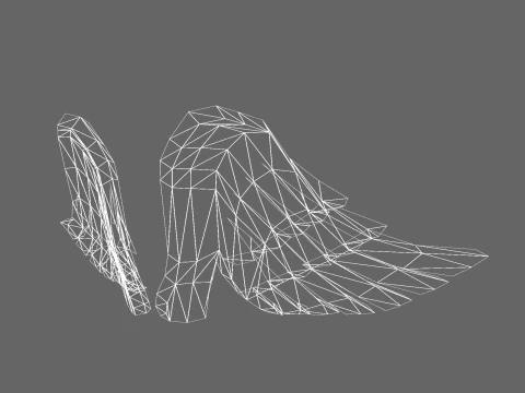 Low Poly Casual Angel Wing 3D Model