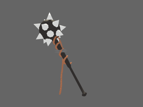 Low Poly Casual Battle Flail Model 3D