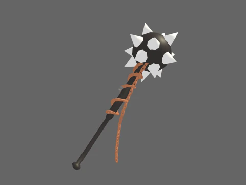 Low Poly Casual Battle Flail 3D Model