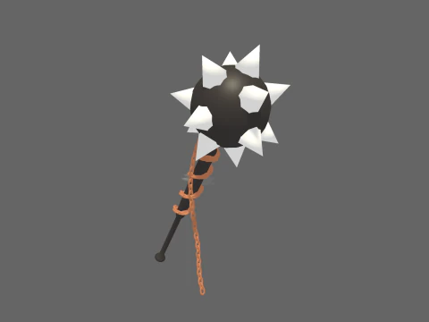 Low Poly Casual Battle Flail 3D Model