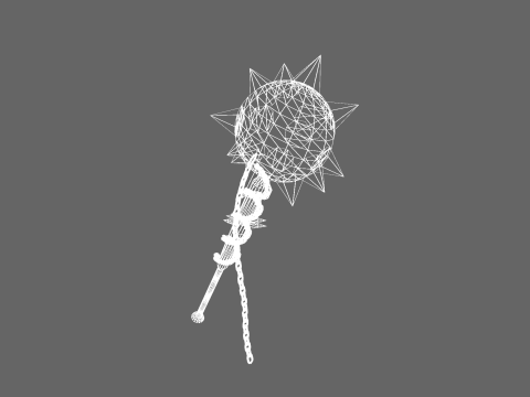 Low Poly Casual Battle Flail Model 3D