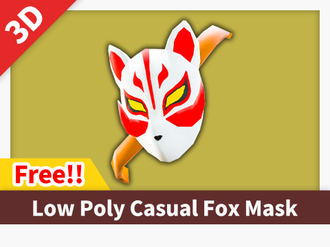 Low Poly Casual Fox Mask 3D मॉडल