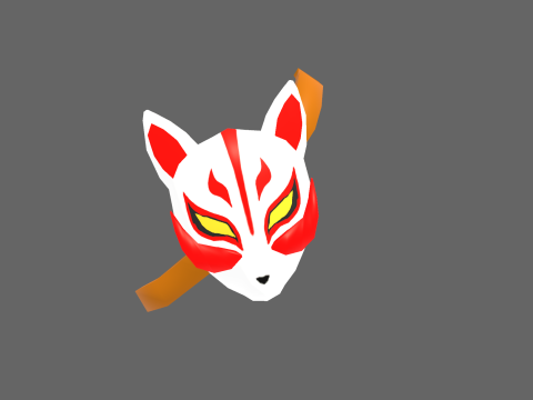 Low Poly Casual Fox Mask 3D Model