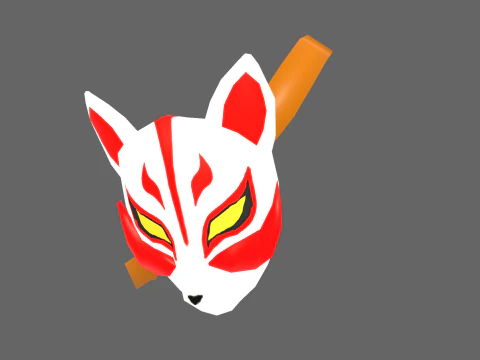 Maschera di volpe casual low poly Modello 3D