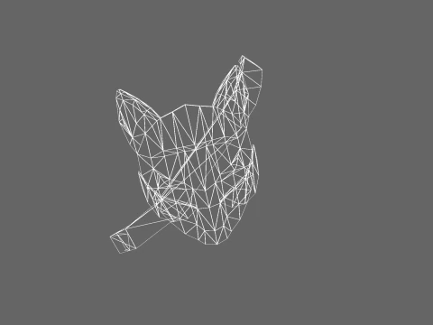 Maschera di volpe casual low poly Modello 3D