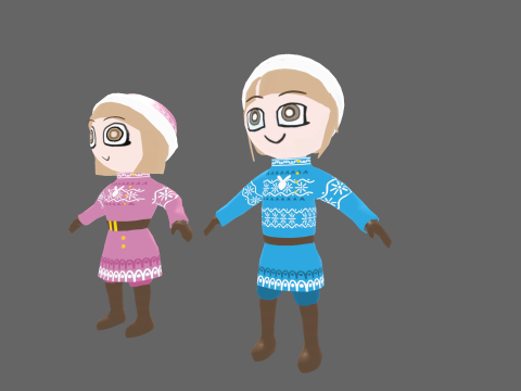 Low Poly Winter Girl - Fantasy Characters Pack Modelo 3D