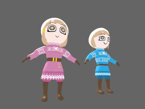 Low Poly Winter Girl - Fantasy Characters Pack 3D Model