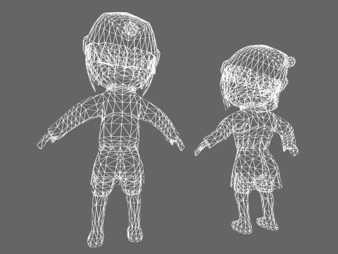 Low Poly Winter Girl - Fantasy Characters Pack Modelo 3D