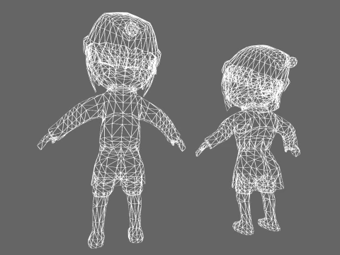 Low Poly Winter Girl - Fantasy Characters Pack 3D Model