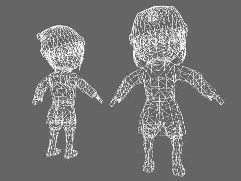 Low Poly Winter Girl - Fantasy Characters Pack 3D Model