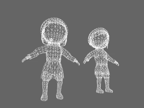 Low Poly Winter Girl - Fantasy Characters Pack 3D Model