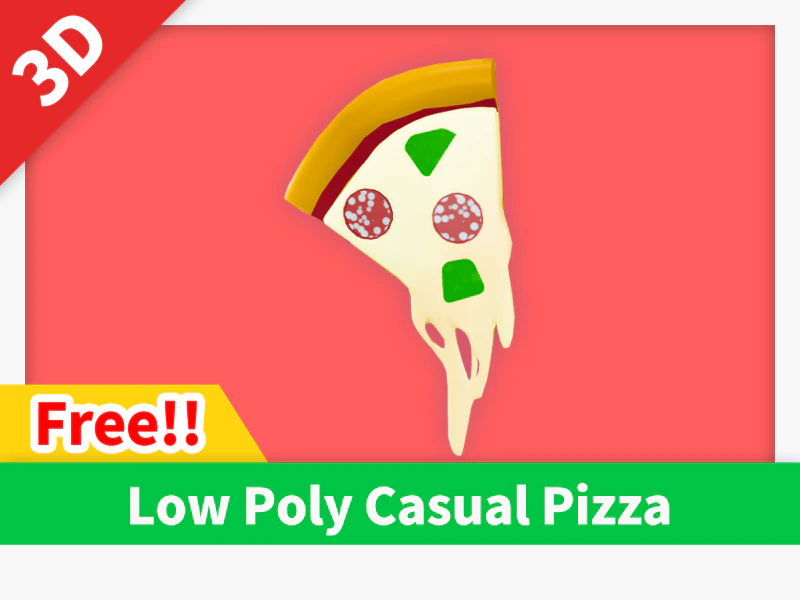 Pizza casual a basso contenuto di poli Modello 3D .c4d .max .obj .3ds .fbx .stl .blend 