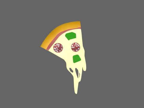 Low Poly Casual Pizza Modello 3D