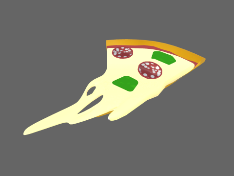 Low Poly Casual Pizza Modello 3D