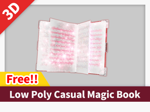 Low Poly Casual Magic Book 3D Model
