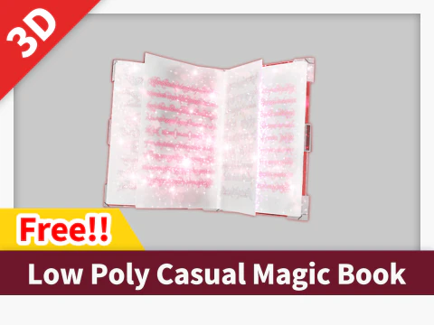 Libro magico casual a basso numero di poligoni Modello 3D