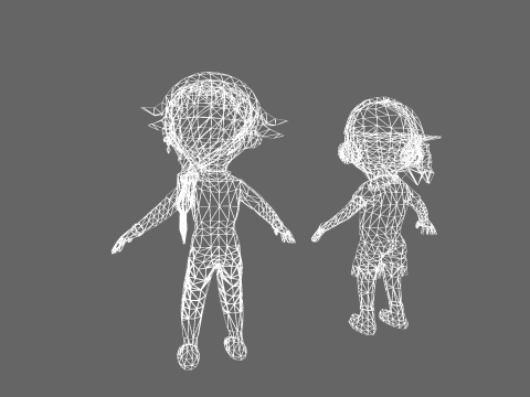 Low Poly Street Hip Hop Boy and Girl - Fantasy Characters Pack 3D Модель