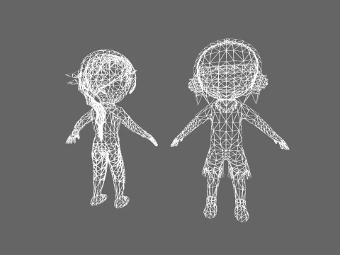 Low Poly Street Hip Hop Boy and Girl - Fantasy Characters Pack 3D Model