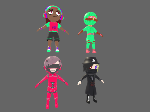 Low Poly 8 Profession - Fantasy Characters Pack 3D Model