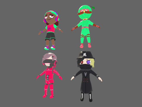 Low Poly 8 Profession - Fantasy Characters Pack 3D Model