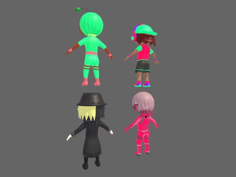 Low Poly 8 Profession - Fantasy Characters Pack 3D Model