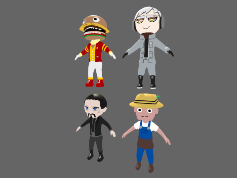 Low Poly 8 Profession - Fantasy Characters Pack 3D Model