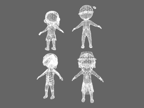 Low Poly 8 Profession - Fantasy Characters Pack 3D Model