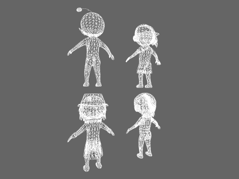 Low Poly 8 Profession - Fantasy Characters Pack 3D Model