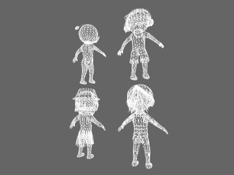 Low Poly 8 Profession - Fantasy Characters Pack 3D Model