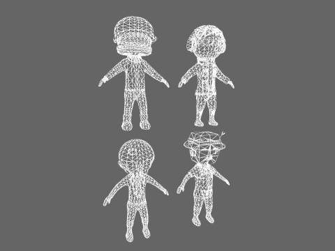 Low Poly 8 Profession - Fantasy Characters Pack 3D Model