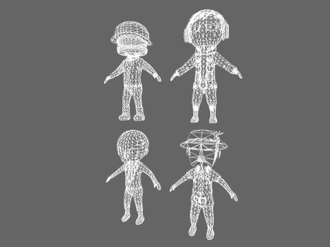 Low Poly 8 Profession - Fantasy Characters Pack 3D Model