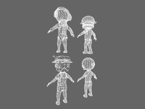 Low Poly 8 Profession - Fantasy Characters Pack 3D Model