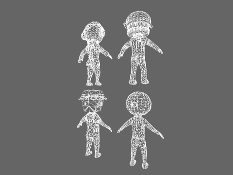 Low Poly 8 Profession - Fantasy Characters Pack 3D Model