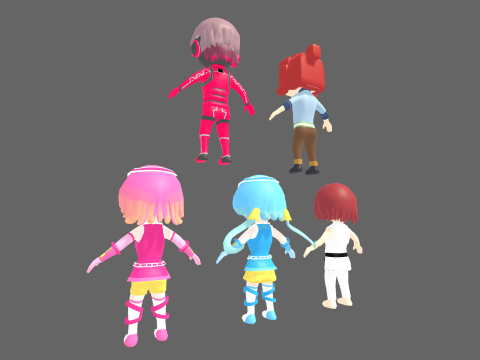 Low Poly 20 Casual Humanoids - Fantasy Characters Pack 3D Model
