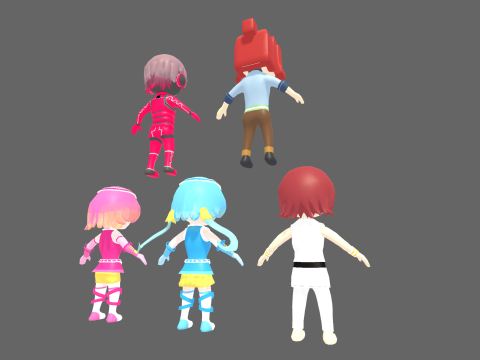 Low Poly 20 Casual Humanoids - Fantasy Characters Pack 3D Model