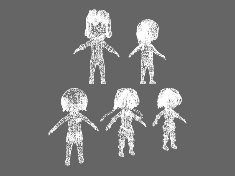 Low Poly 20 Casual Humanoids - Fantasy Characters Pack 3D Model