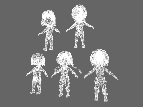 Low Poly 20 Casual Humanoids - Fantasy Characters Pack 3D Model