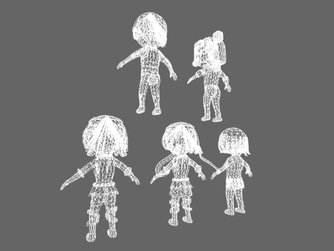 Low Poly 20 Casual Humanoids - Fantasy Characters Pack 3D Model