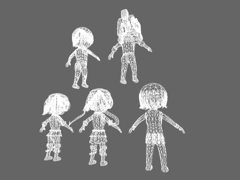 Low Poly 20 Casual Humanoids - Fantasy Characters Pack 3D Model