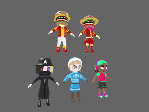 Low Poly 20 Casual Humanoids - Fantasy Characters Pack 3D Model