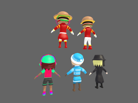 Low Poly 20 Casual Humanoids - Fantasy Characters Pack 3D Model