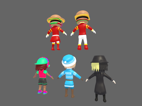 Low Poly 20 Casual Humanoids - Fantasy Characters Pack 3D Model