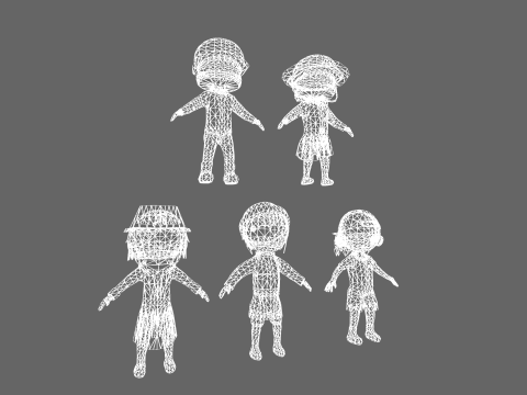 Low Poly 20 Casual Humanoids - Fantasy Characters Pack 3D Model