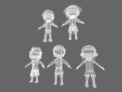 Low Poly 20 Casual Humanoids - Fantasy Characters Pack 3D Model